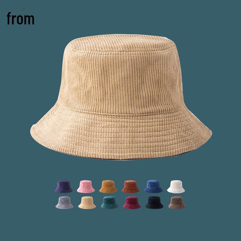 Японская вельветовая панама для женщин — мода на осень и зиму, корейский стиль ретро-досуг