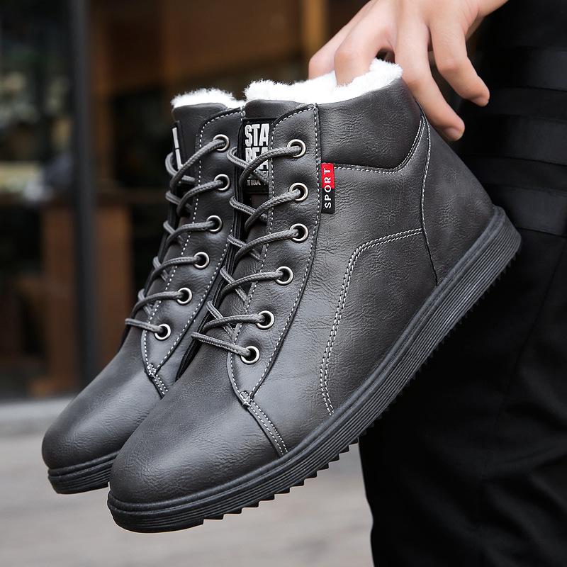Fashion Winter Snow Boots Super Warm Size 35~48 Genuine Natural Leather Handmade Men Winter Shoes  jki9