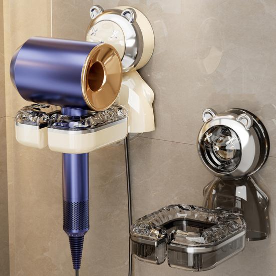 Держатель для фена с прочной присоской, прочная несущая способность, простая установка, органайзер для инструментов для укладки волос, настенное крепление для фена