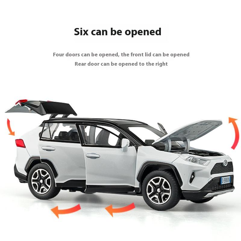 Масштабная модель автомобиля Toyota RAV4 из сплава 1:32, изысканное настольное украшение, лучшая коллекция для энтузиастов моделей автомобилей, подарки на Хэллоуин