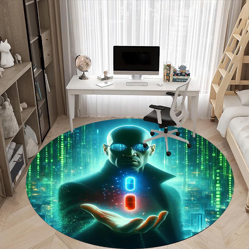 1pc Matrix Pill Chair Carpet for Office Non-Slip, Indoor Non-Slip Washable Carpet, Non-Shedding Mat For Office yy251030076