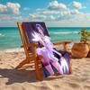 1pc KPop Demon Hunters ZOEY1 Beach Towel, Comfortable and Thick, and Swimming/Bath/Picnic/Camping Towel, Suitable for Seaside Beaches