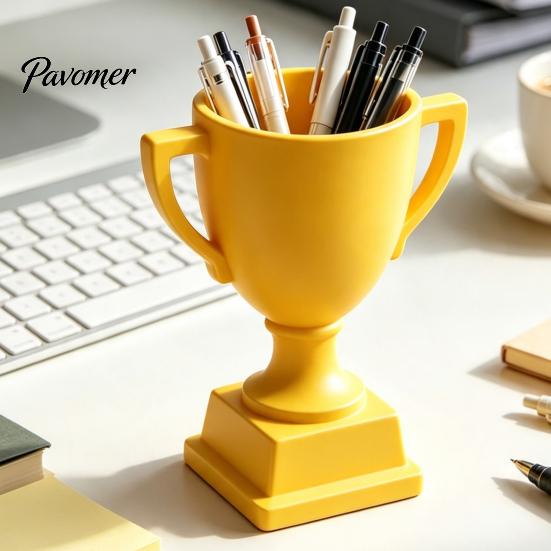 Современные настольные аксессуары 3D-печатный кубок-подставка для ручек, Многофункциональный настольный контейнер в форме награды, Креативный органайзер для хранения для офиса