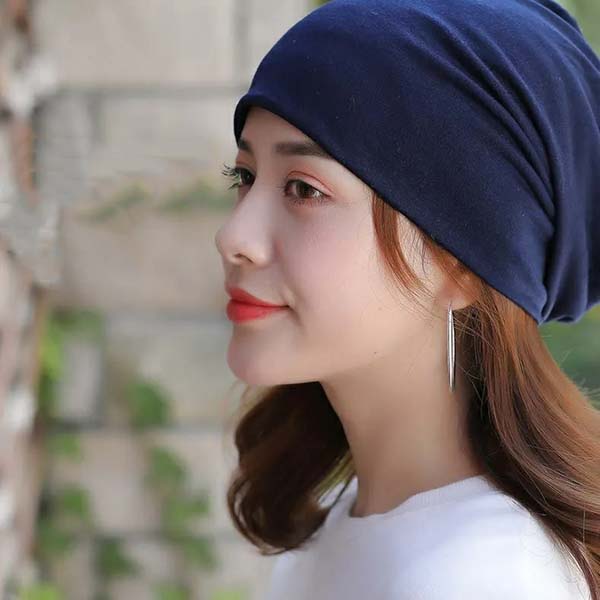 WTEMPO Solid Color Soft Nightcap Women Thin Slouchy Beanie Casual Cotton Maternity Hats Fashion Unisex Slouch Hip-pop Beanie