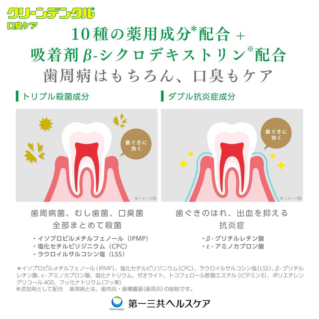 Clean Dental Bad Breath Care [Quasi-drug] 100g Paste Also for bad breath problems Toothpaste Periodontal disease Fluoride [Addictive feeling]