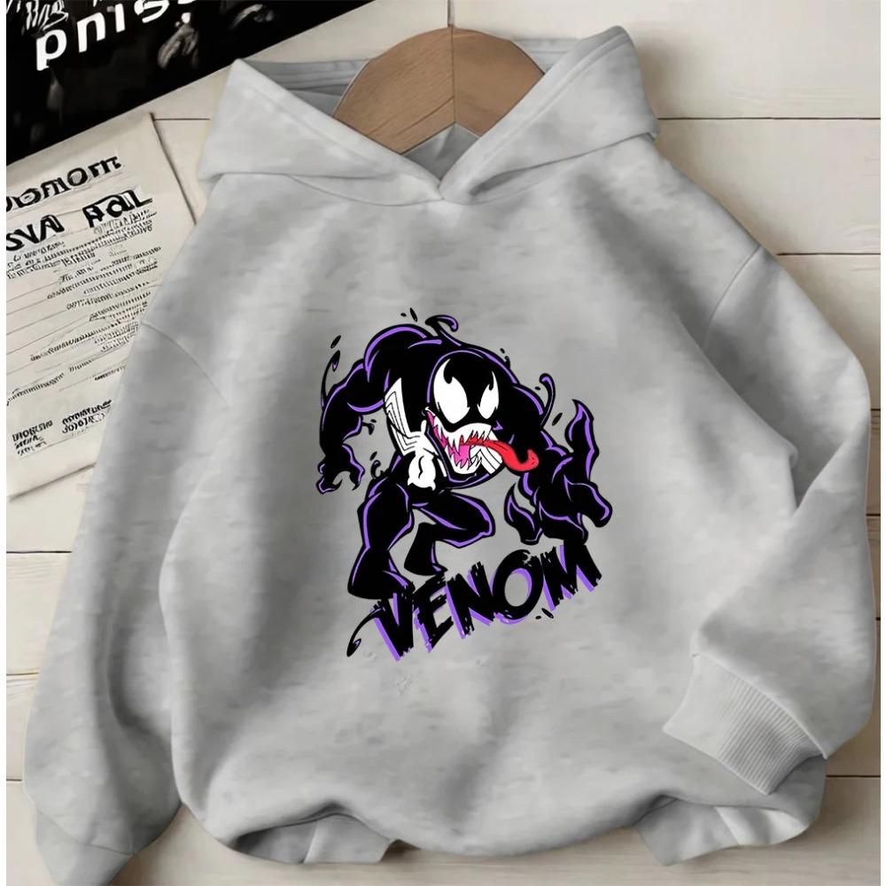 Fashion Streetwear Venom Kids Hoodie Autumn Winter Cute Cartoon Hooded Sweatshirt For Boys Girls