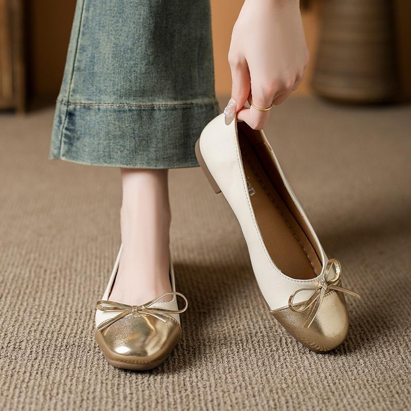 Туфли-лодочки женские весенне-осенние новые больших размеров с круглым носком и неглубоким вырезом, повседневные туфли на одном ремешке