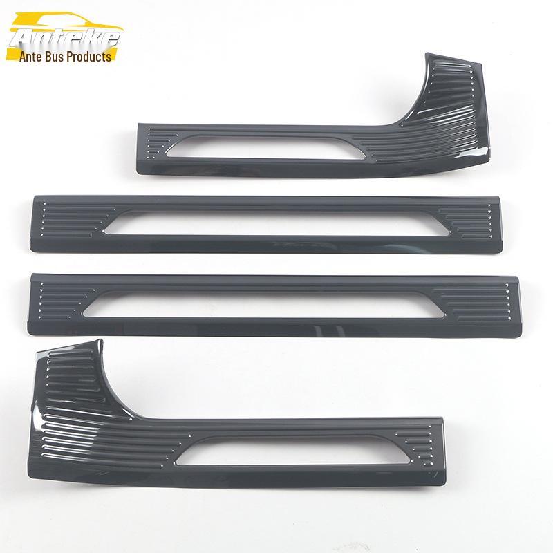 Lantu 21 Door Sill Decoration Sticker & Stainless Steel Welcome Pedal Anti-Scratch Scuff Strip