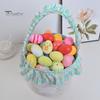 Корзина для пасхального кролика, многоразовое тканевое пасхальное ведро, оборчатая корзина для хранения с ручкой для детей, пасхальная охота за яйцами