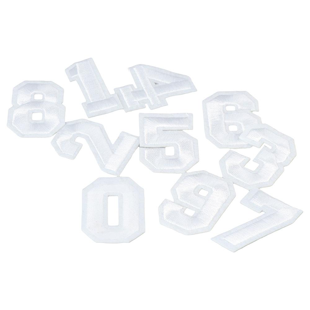 40 штук 1,9-дюймовые нашивки белые аппликационные аксессуары цифры 0-9 для джинсов