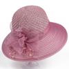Hat Ladies temperament mesh flower bucket hat New outdoor sunscreen visor hat Big brim basin hat