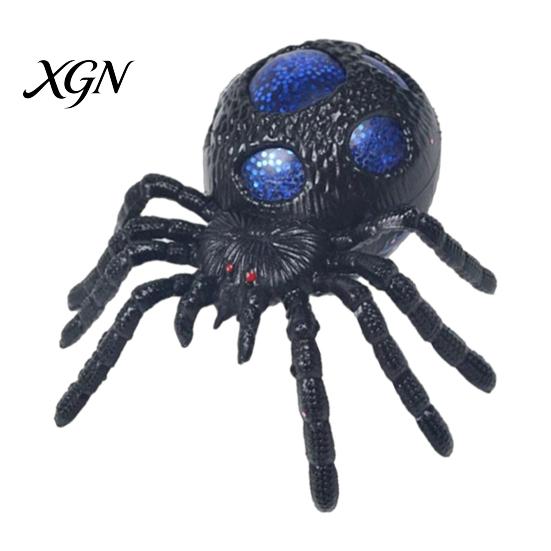 Halloween Party Decoration 1/4Pcs Glitter Spider Squeeze Toy, Stress Relief Realistic Scary Gadget Fake Prank Toy Portable Reliever