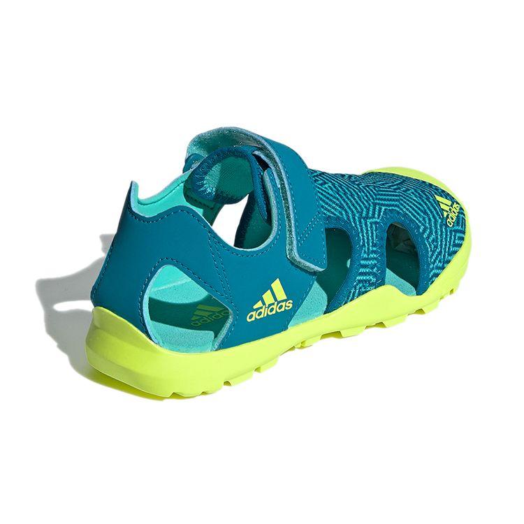 adidas Капитан Тоей К Удобные Нескользящие Детские Сандалии Детские Сандалии Зеленый Желтый FY9892
