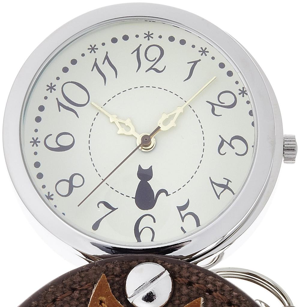 Карманные часы аналоговые цветок кошка сумка брелок часы с лупой [Fieldwork] LW037-2 женские