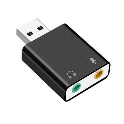 USB-аудиоадаптер, внешняя звуковая карта USB, адаптер USB-разъема для наушников, аудиоинтерфейс с мини-джеком 3,5 мм, совместимый с выходом на наушники и входом для микрофона