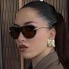 New Popular Fashion Double Bridges Eyeglasses Pilot Women Luxury Sunglasses Brand Designer Oval Hollow Shades UV400 Eyewear