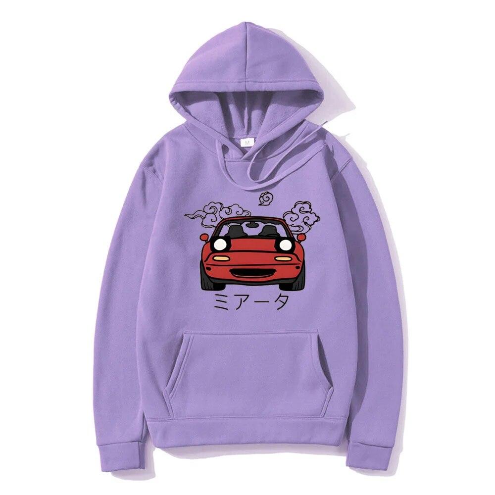 Толстовка с капюшоном в стиле аниме Initial D JDM, японская автомобильная толстовка с принтом Miata MX5, женские толстовки с круглым вырезом, пуловеры унисекс, топы, одежда унисекс