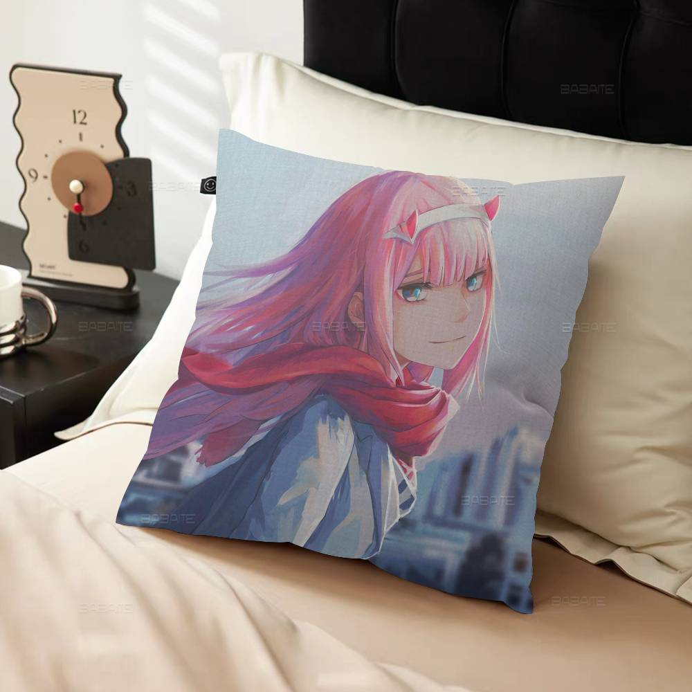 Darling In The Franxx Zero Two 45*45Cm Cushion Cover Pillow Cover Decor Pillowcase Home Pillowcase For Couch Pillow