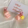 3D Pig Keychain Pendant Cute Cartoon Resin Charm Keyrings Personalized Hangings Keychain For Girls And Students