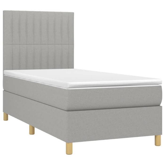 Maison Exclusive - Sommier à lattes de lit matelas LED Gris clair 100x200 cm Tissu