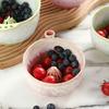 Kitchen Prep Strainer Ceramic Berry Swirl Washing Bowl, Self Spinning Fruit Colander Rotating with Drain Holes, Tool for Strawberries Grapes Cleaning