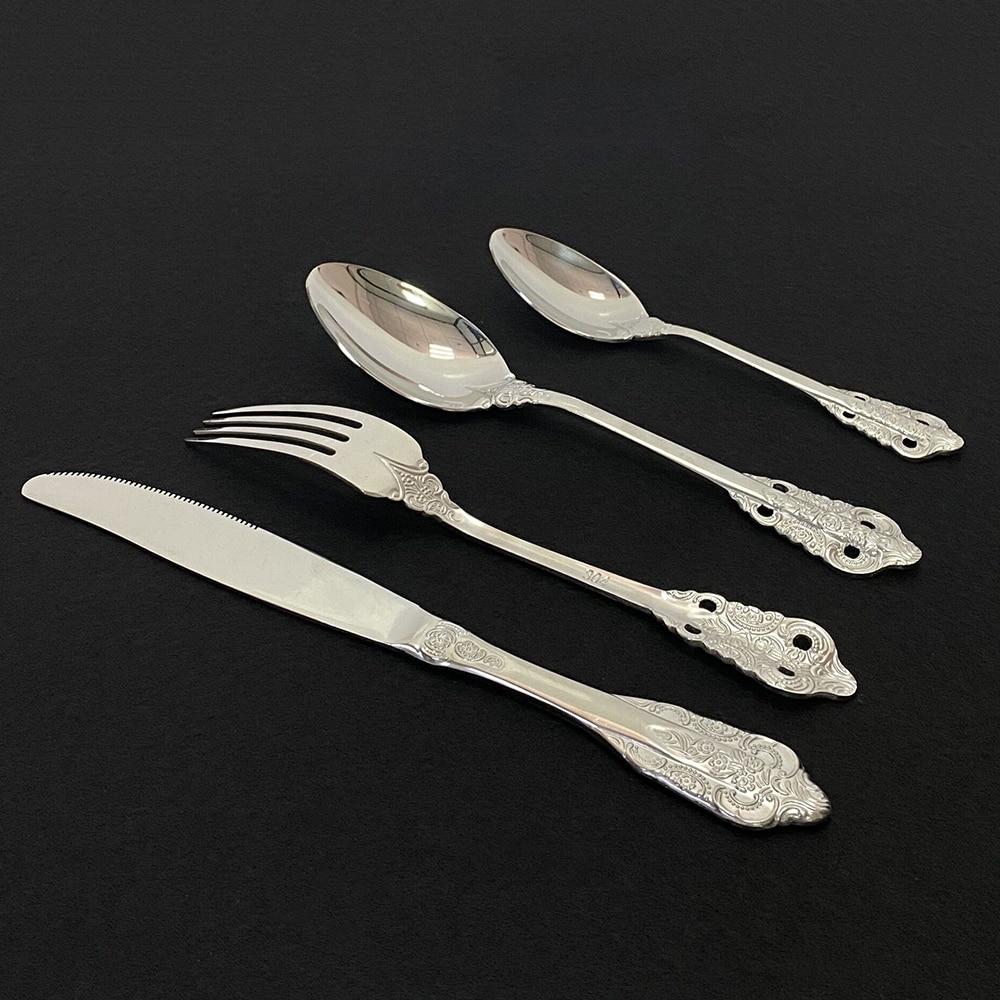 Набор столовых приборов, 24 шт., красочный набор столовых приборов, столовая посуда из нержавеющей стали, набор столовых приборов, ужин для дома, кухонный нож, вилка, ложка, набор услуг на 6 персон