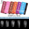 550Pcs Pre-Buff Soft Gel Tips PMMA No Crease Press On Nail Tips Full Cover Clear Gelly Tips