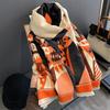 New Autumn and Winter Warm Scarf for Women Imitation Cashmere Thickened Air Conditioning Large Shawl Playing Card Jacquard Scarf