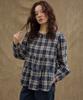 MANAVIS7 Check Ribbon Blouse [Navy]
