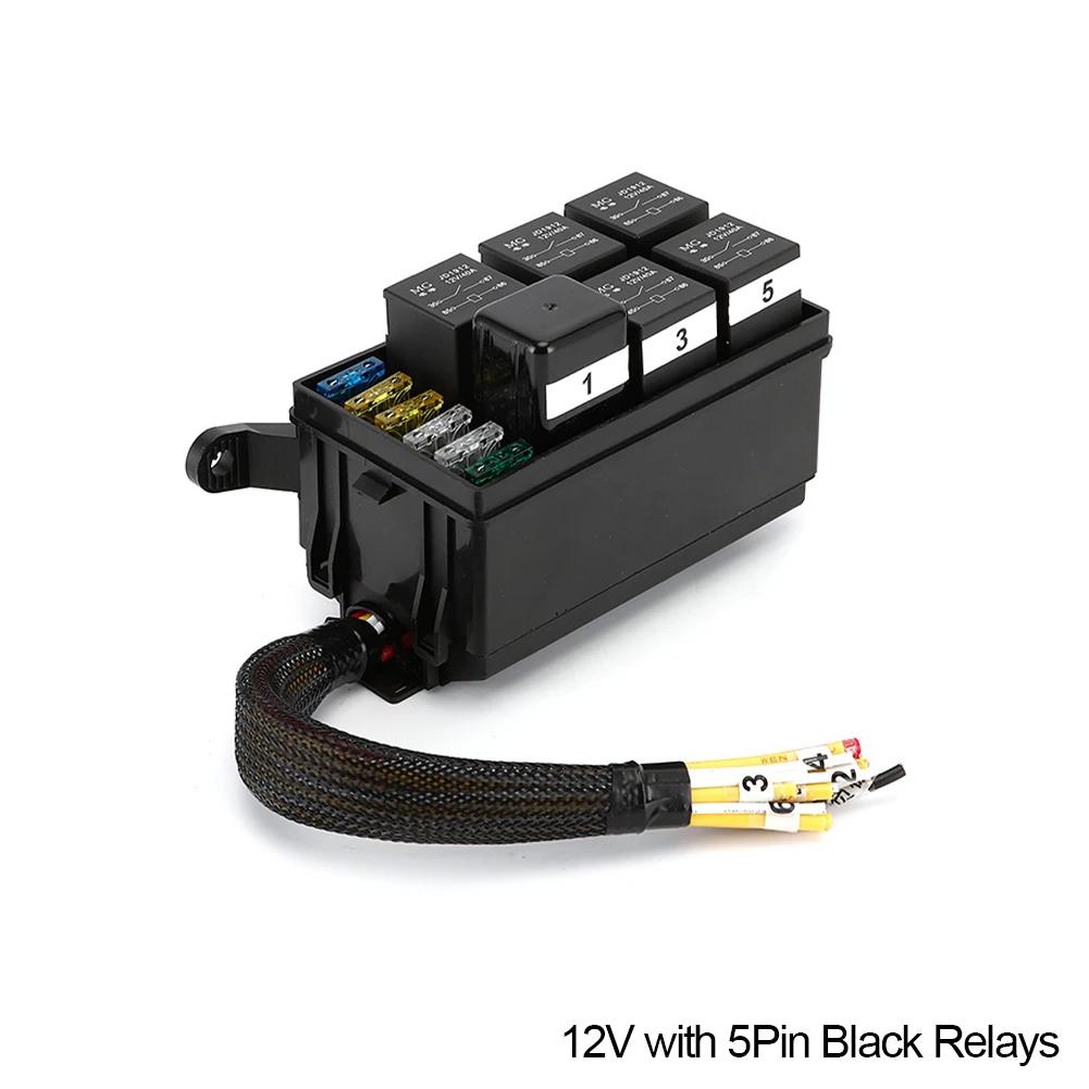 Автомобильный 12 В/24 В релейный блок с 6 слотами, релейный блок с 6-контактным предохранителем ATC/ATO, блок предохранителей с комплектом из 6 реле