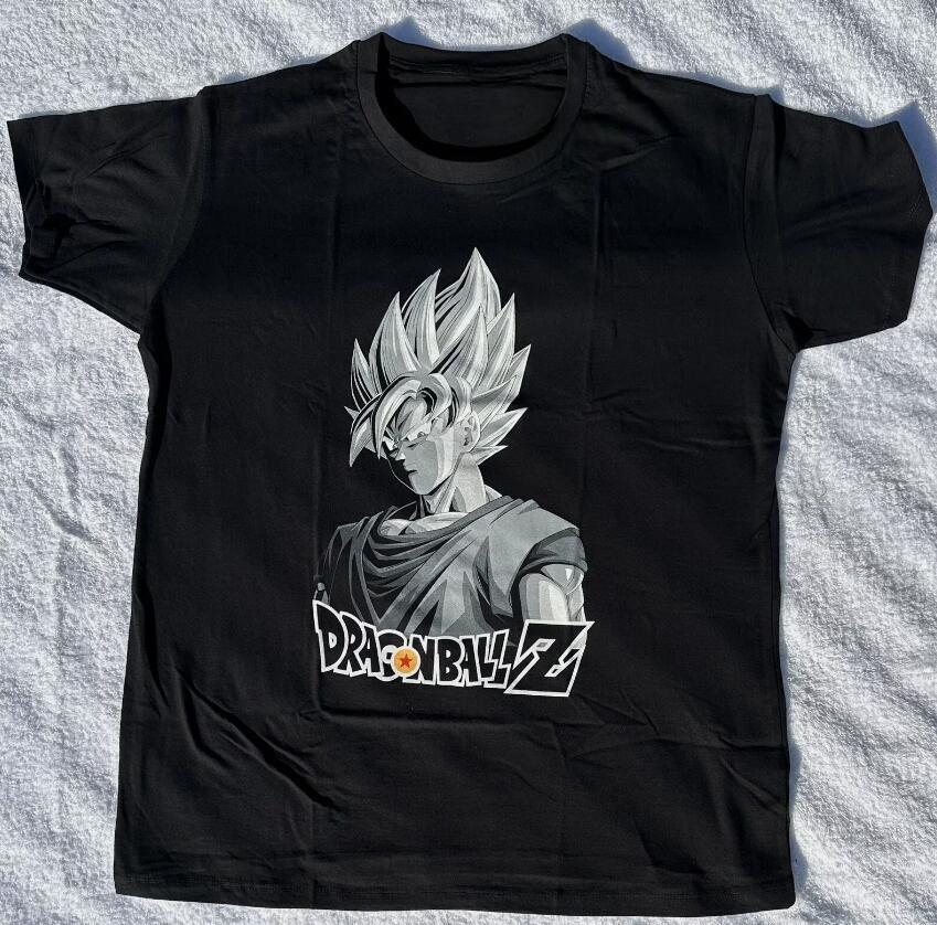 Goku Dragon Ball Z Kamehameha Large Black Short Sleeve T Shirt Super Saiyan Summer Cotton Men's Women Tops Tee Streetwear Casual