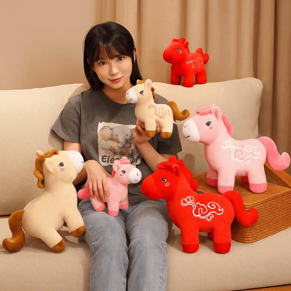 2026 Horse Year Zodiac Horse Figurine Letter Print Horse Stuffed Animal Year of The Horse
