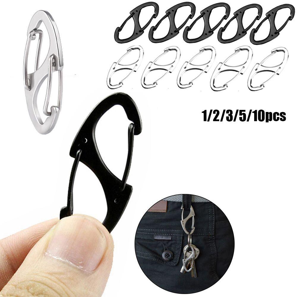 Mini Outdoor EDC Tool Snap Clip Release Buckle Metal Carabiner Keychain Hanging Hook Key Chain Ring