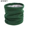 Unisex Knitted Warm Scarf Winter Autumn Ring Women Bandana Solid Scarf Fleece Men Headband Neck Scarf