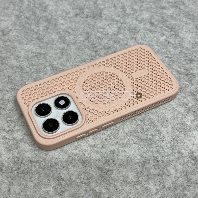 Для Xiaomi 17 13 Mi 15 14 Pro Чехол Магнитный Сотовая структура Отверстие Отвод тепла ПК Покрытие с ощущением кожи Устойчивый к отпечаткам пальцев Бампер