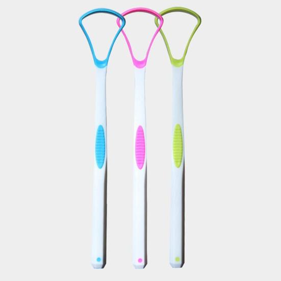 6Pcs/Set Tongue Cleaner Double Side Solid Handle Anti-Slip Surgical Grade Metal Tongue Brush Scraper for Adult