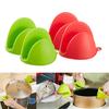 2Pcs Non-Slip Heat Insulation Glove Mitts Microwave Oven Silicone Glove Hand Clip Holder Kitchen