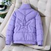 Women Stand Collar Short Padded Coat Warm Loose Thickened Korean Casual Winter Jacket
