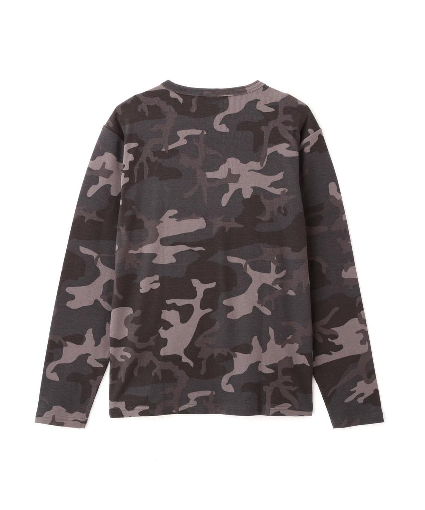 AVIREX DAILY RIB LONG SLEEVE NECK T-SHIRT(WEB Exclusive) CAMOUFLAGE black