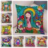 Virgin Mary Art Pillow Cover Decoration Kawaii Cartoon Kids Sofa Cushion Cover