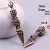 Antique Tibetan Three-Headed Brass Vajra Pestle Keychain Pendant