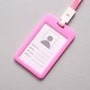Double-sided, Staff Work Card Cover, Pass Access Card Holder, Name Badge Holder, ID Tag, Bus Card Sleeve, with Lanyard