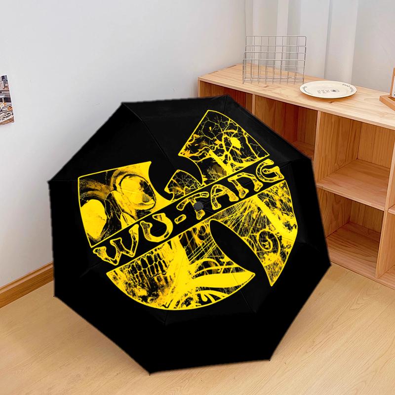 1 шт. Автоматический складной зонт - Узор Wu-Tang Clan, Портативный и складной дизайн с 8 спицами, Рождественские и Новогодние подарки