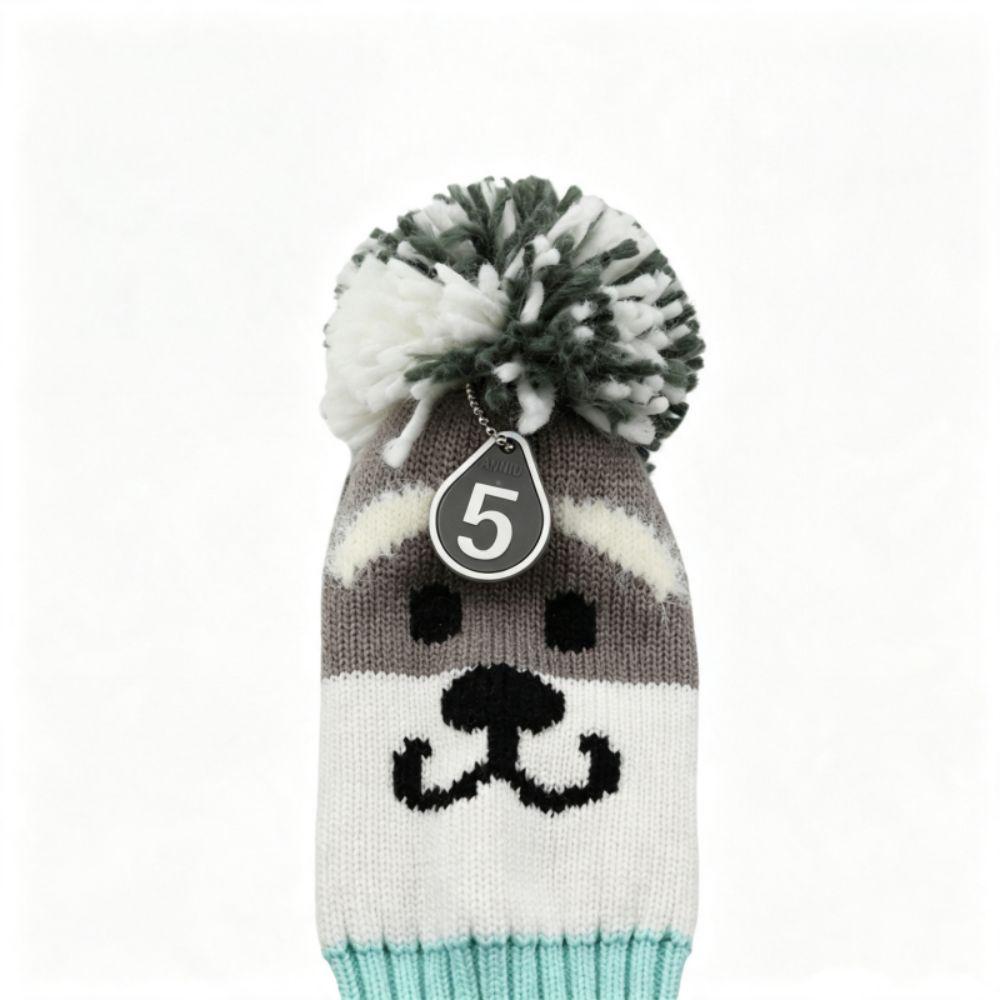 Schnauzer Designed Golf Club Headcover Soft and Durable Golf Knitted Sock Covers  for Driver