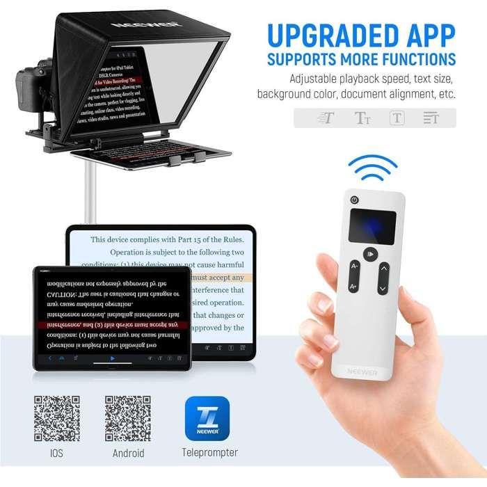 Neewer Téléprompteur X14 avec télécommande RT-110 et application – Portable