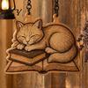 Подарок для читателей и любителей кошек Винтажный светильник для книжной полки с дизайном спящего на книге, Ретро-фонарь Подвесной светильник для чтения, Декоративный светодиодный