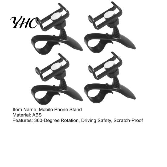 Adjustable Car Phone Holder Mobile Stand 360-degree Rotation Mount Secure Grip GPS Navigation Bracket Universal Spherical Adjustment Clip-on