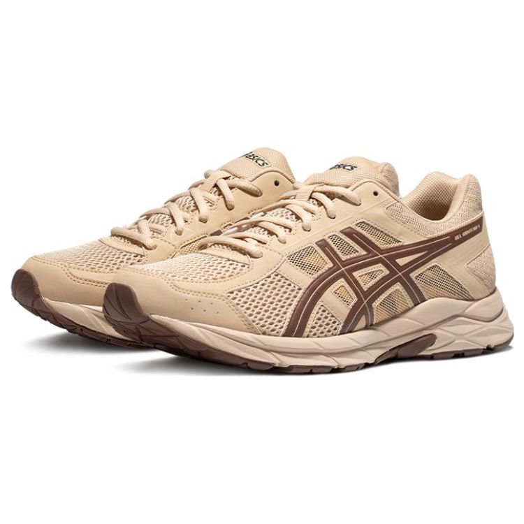 Asics Gel-Contend 4 Cushioning Fabric Synthetic Leather Low-Top Casual Running Shoes Men Sneaker Khaki T8D4Q-204