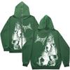Oversized Zip-Up Hoodie Unisex Streetwear Gothic Urban Sweatshirt Men Women Casual Wear