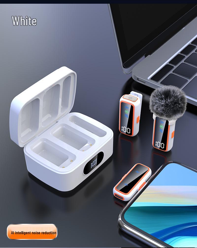 H6AI Wireless Lavalier Microphone: Noise Cancelling, Ideal for Outdoor Mobile Streaming, Recording, and Interviews